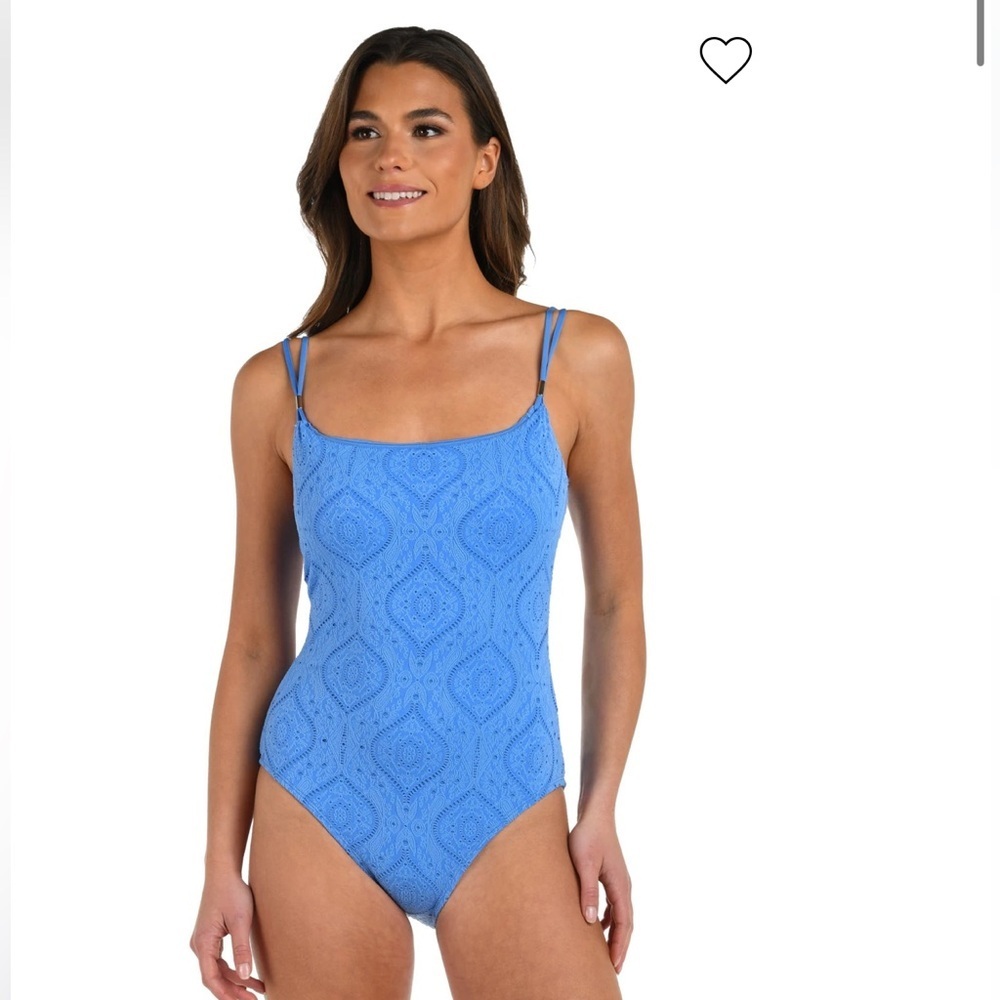 La Blanca Mantra Medallion One Piece Swimsuit Vibrant Blue Swimwear. Size 14
